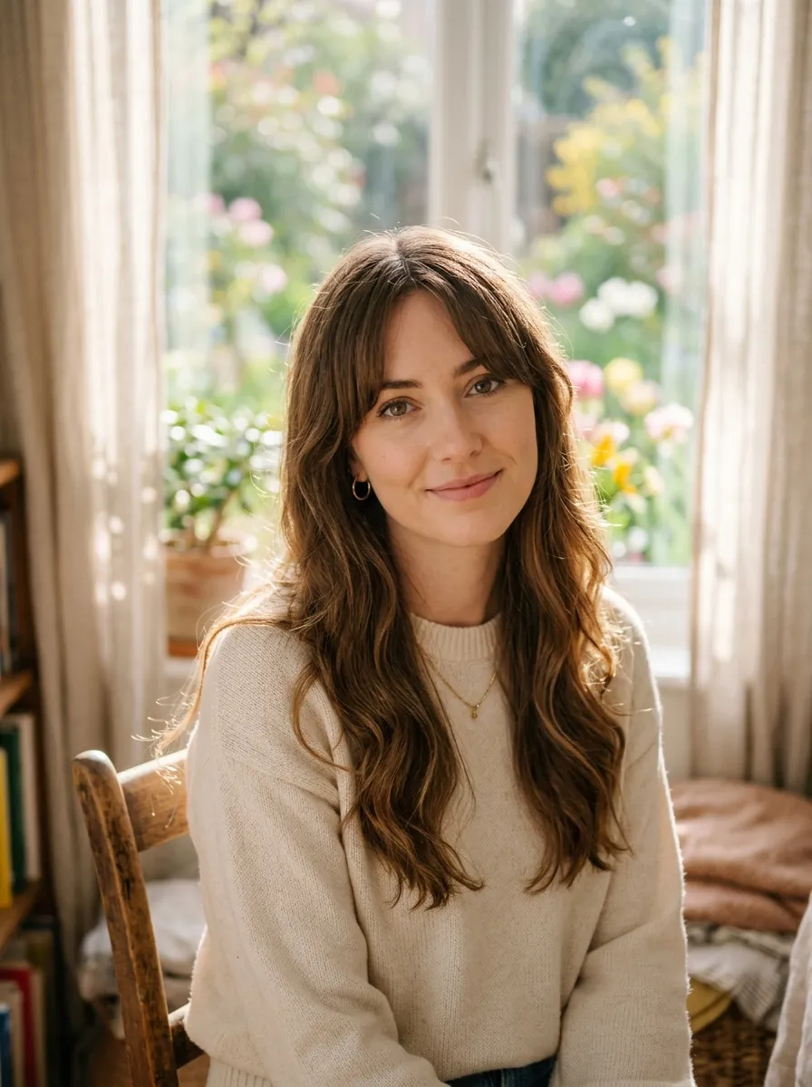 Romantic Curtain Bangs Styling