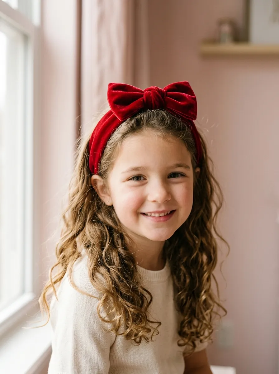 Simple Red Bow Headband Styling