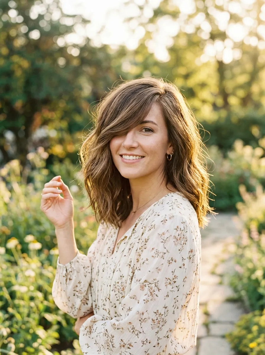The Side-Swept Fringe With a Lob