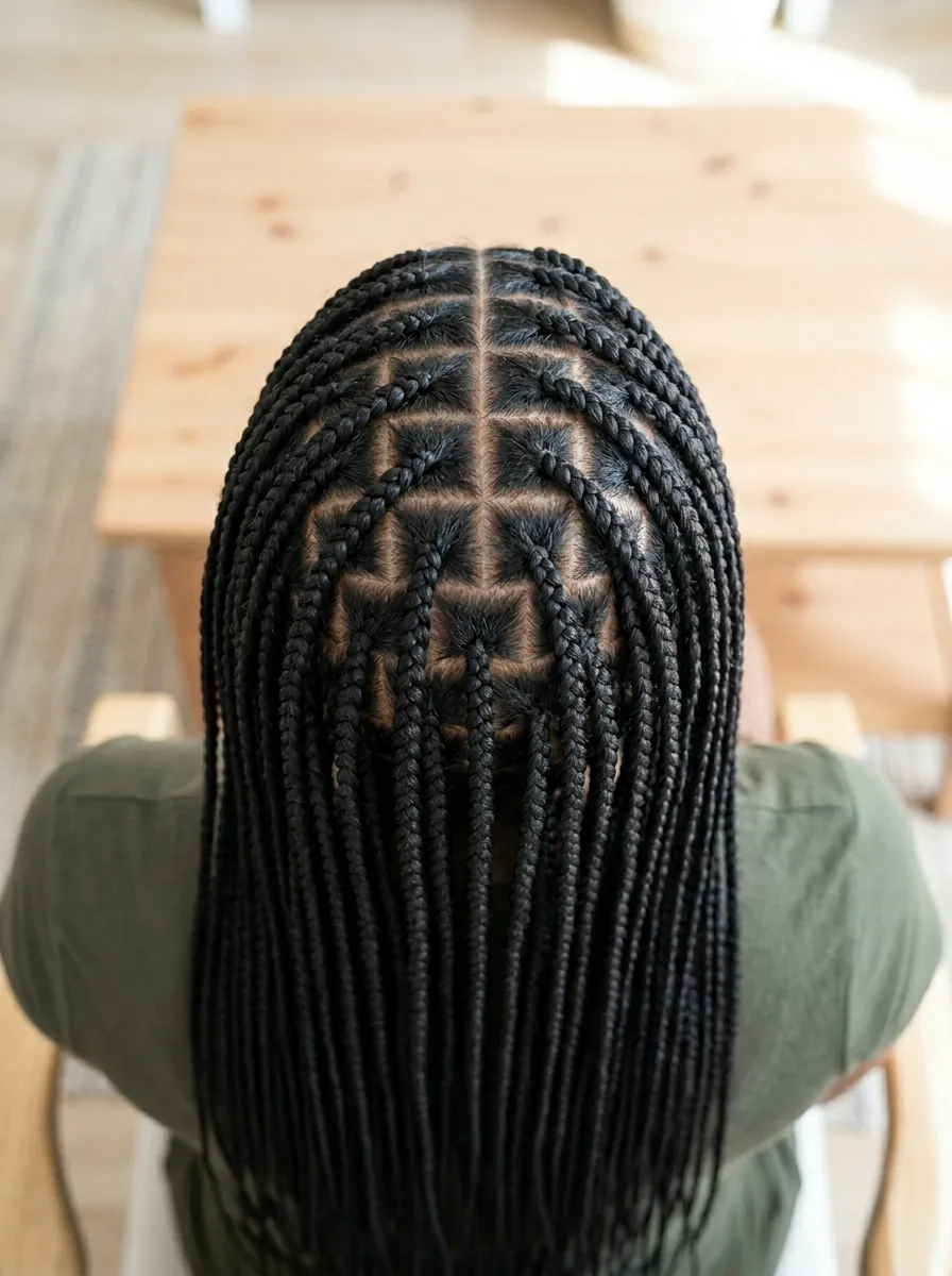 Triangle Box Braids for a Geometric Look