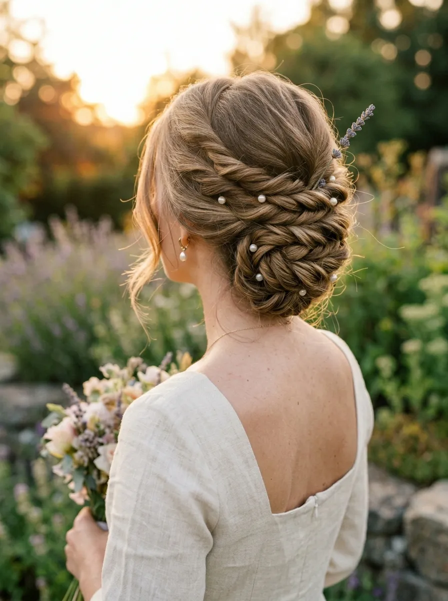 Twisted Rope Updo with Spring Accessories