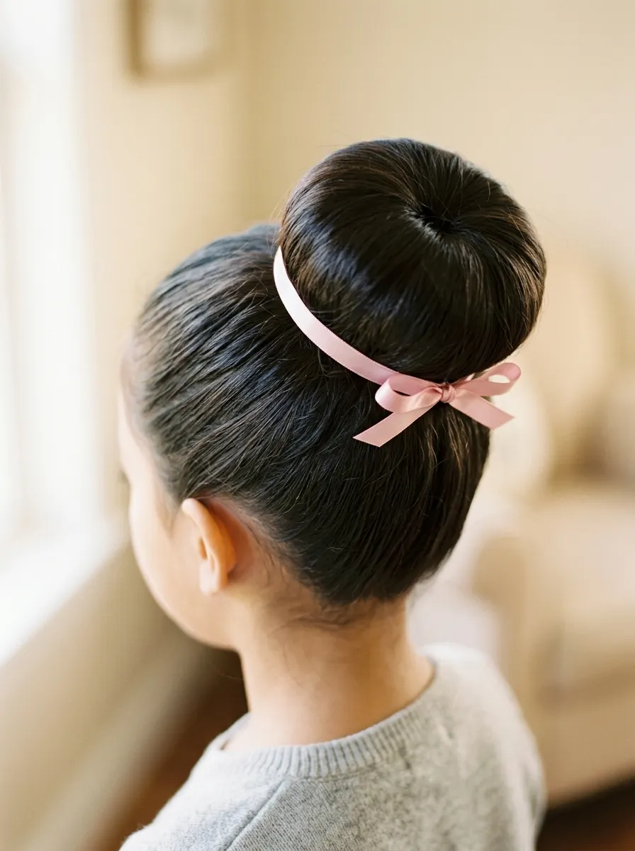 Valentine Sock Bun With Ribbon