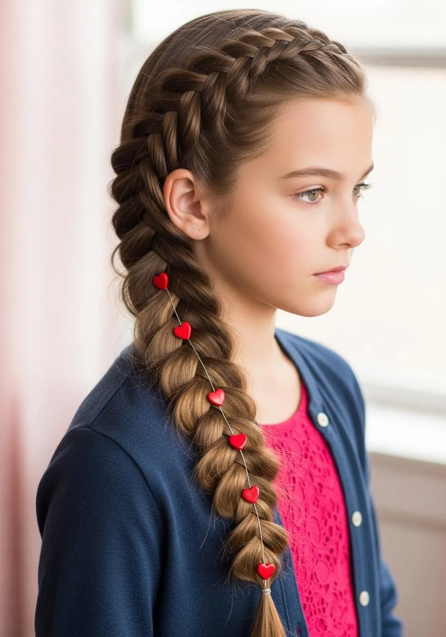 Valentine Waterfall Braid