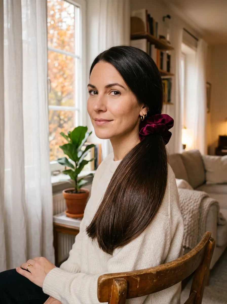 Velvet Scrunchie Ponytail