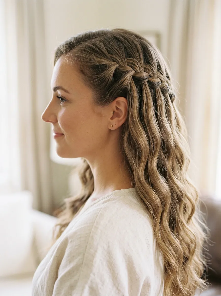 Waterfall Braid for a Romantic Effect