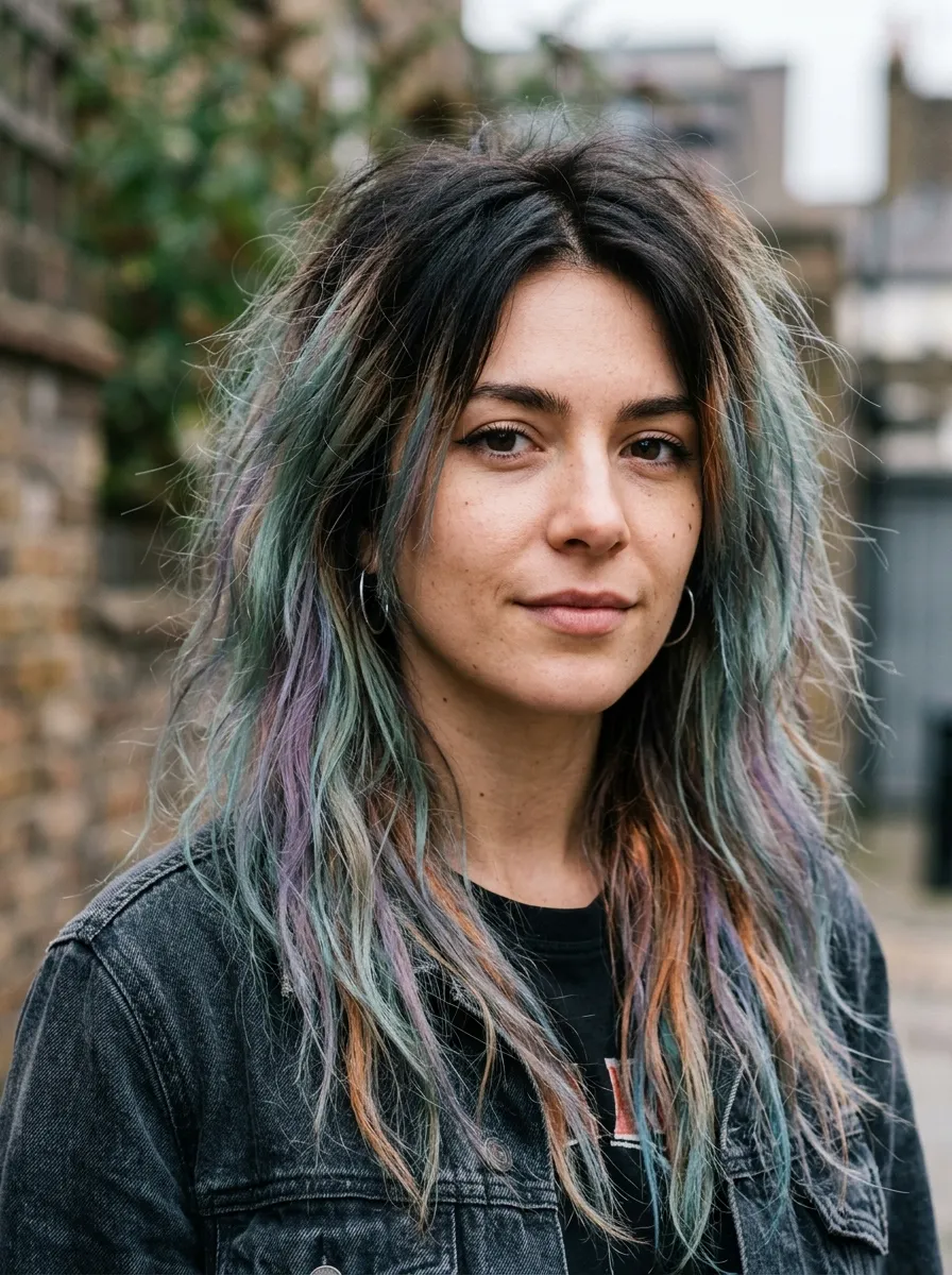 Color-Treated Rocker Hair with Grown-Out Roots