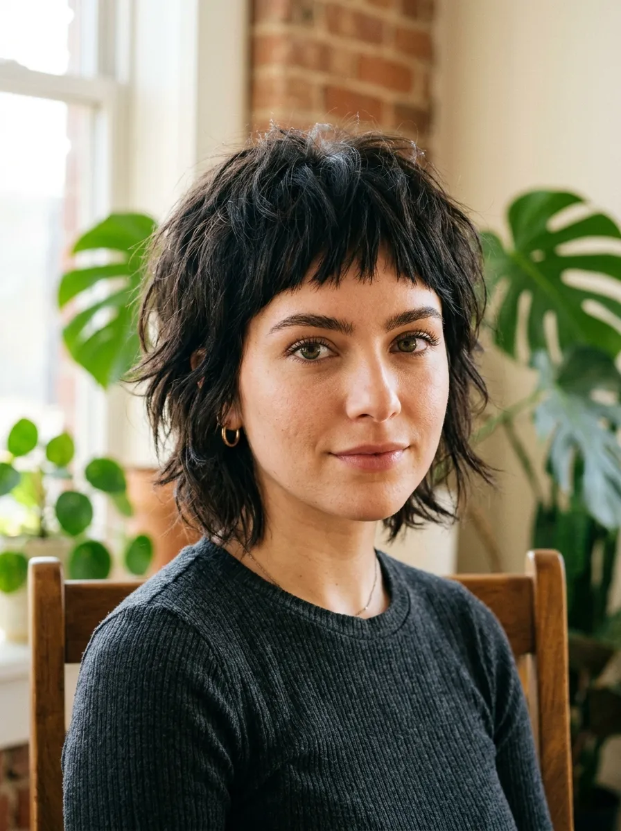 Wolf Cut with Bangs on Short Hair