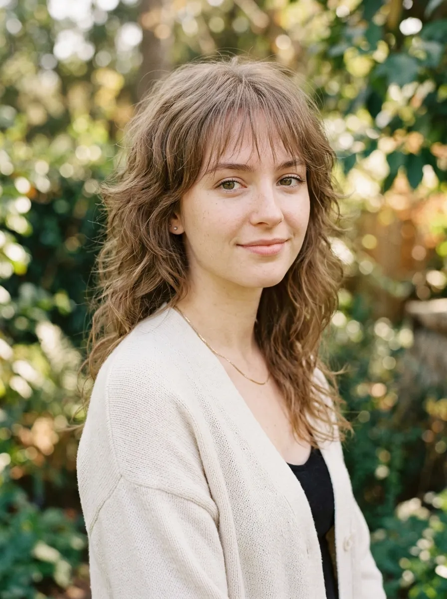 Wolf Cut with Wispy Bangs for a Soft Edge