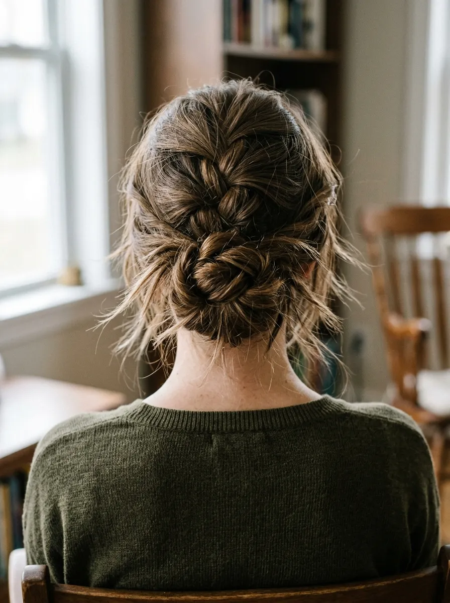 Wolf Cut Messy Braid Updo