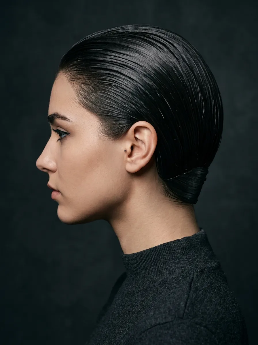 The Glam Slicked-Back Bob Updo