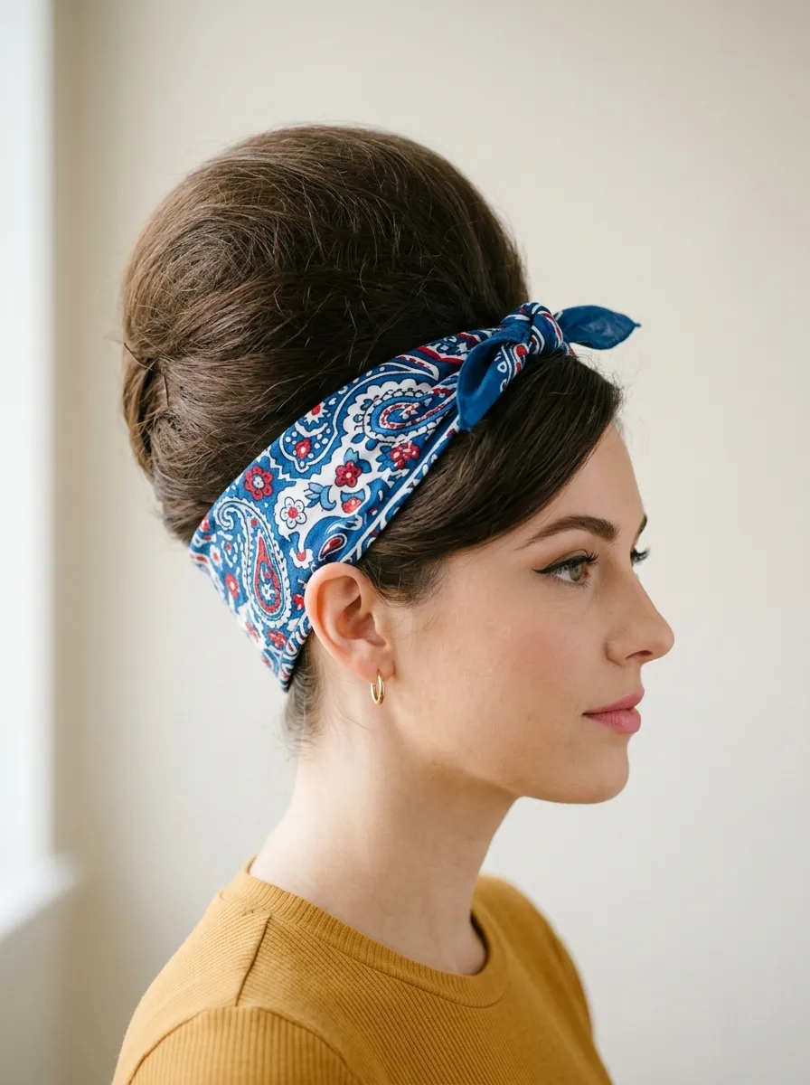 Beehive with a Bandana Wrap