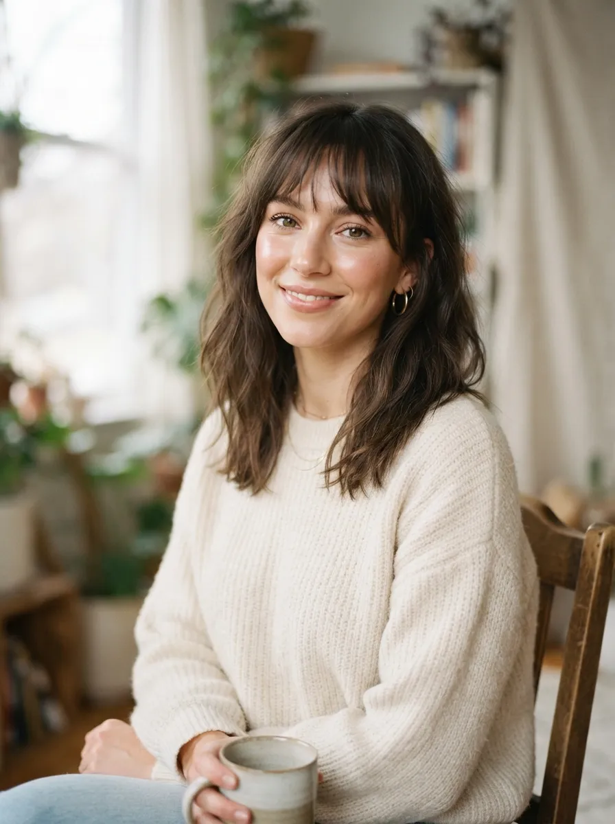 Wispy Bangs for Oval Faces