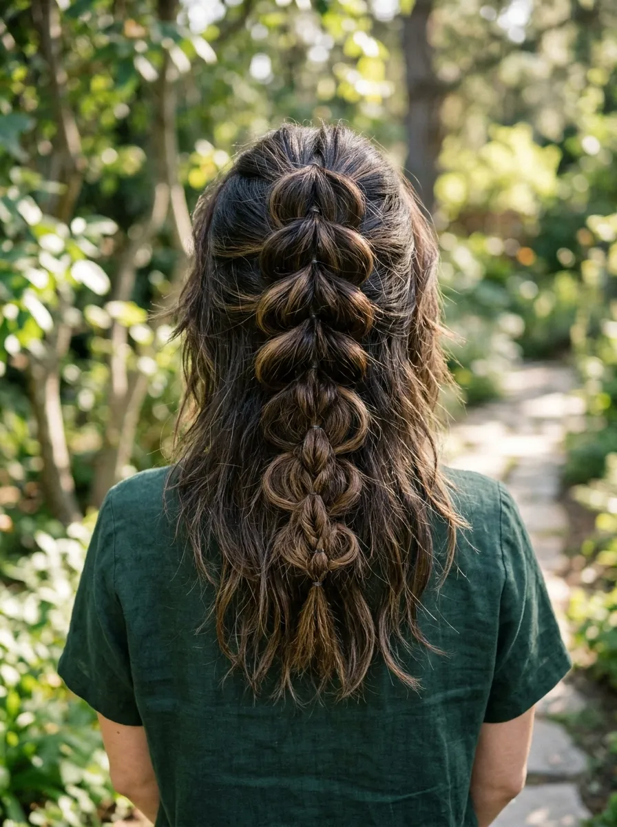Wolf Cut with a Pull-Through Braid