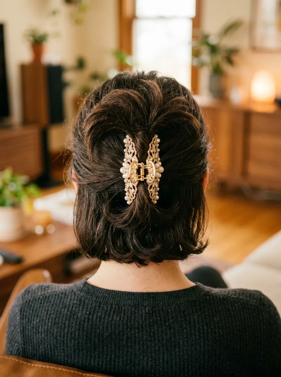 The Decorated Claw Clip Updo