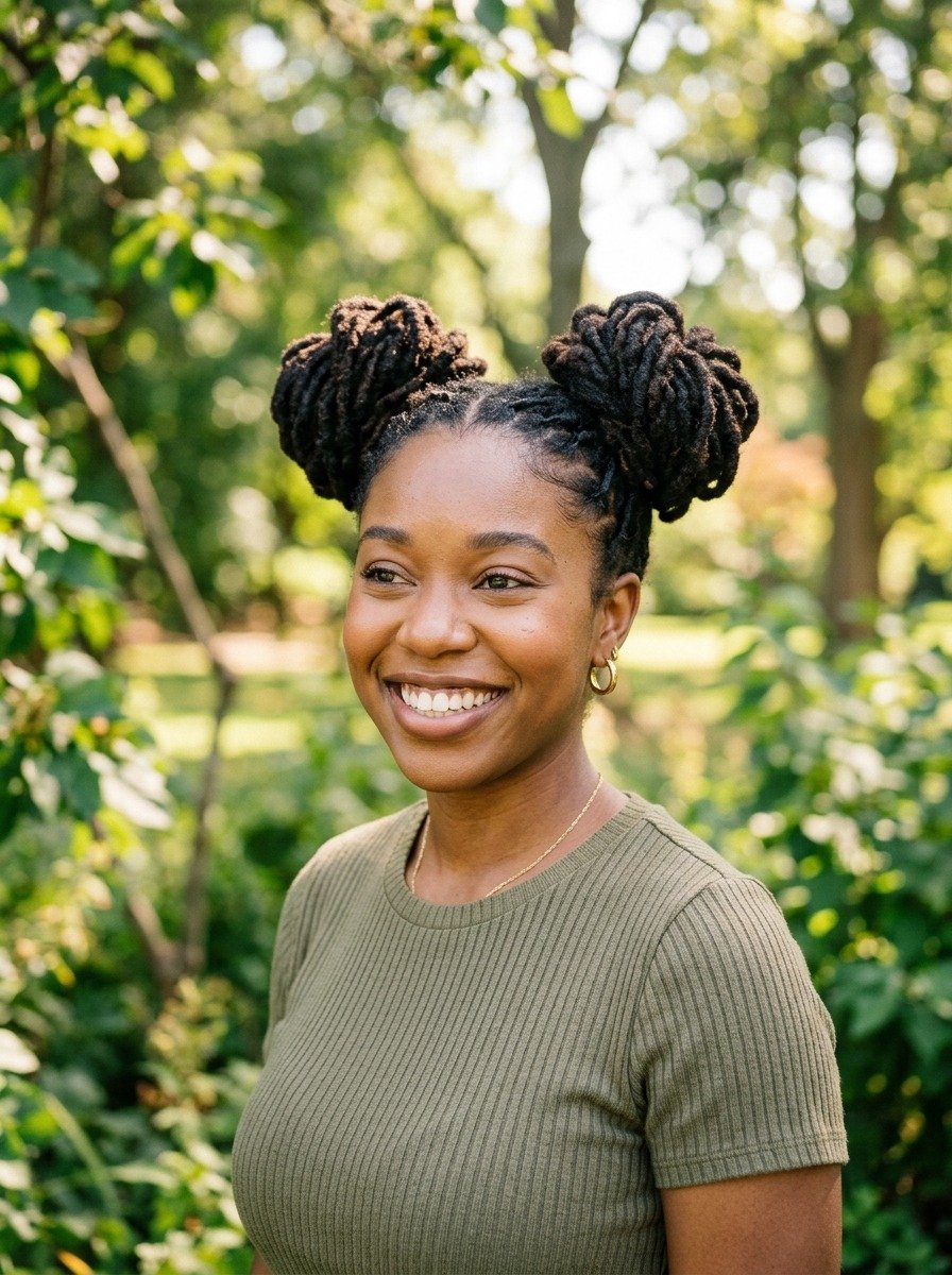 Loc Space Buns