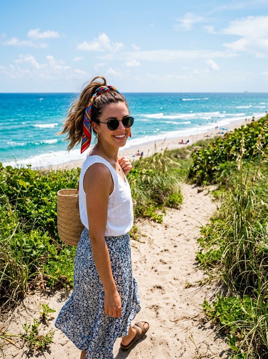 High Ponytail with a Bandana