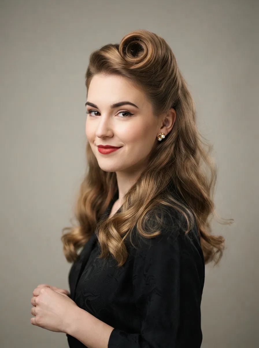 Victory Roll Half Up