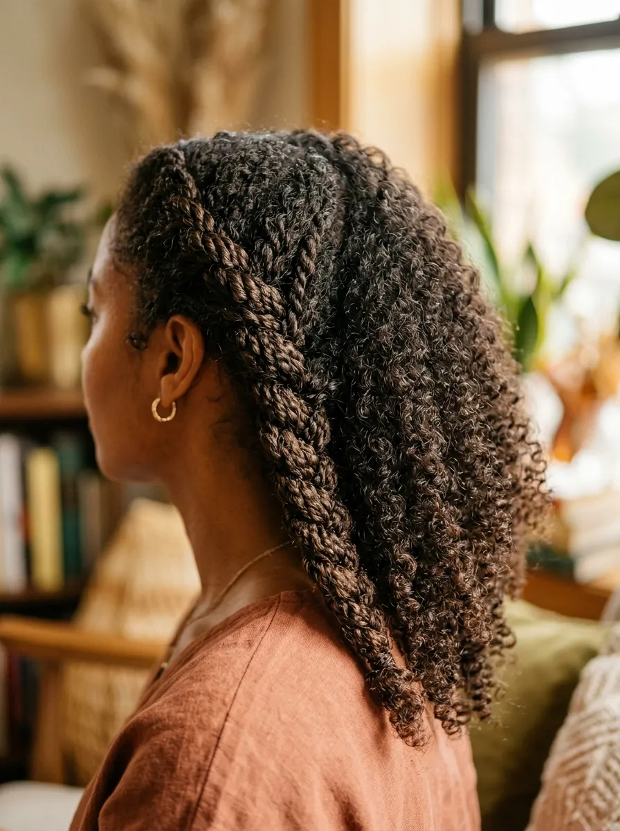 Rope Braid With Curly Hair
