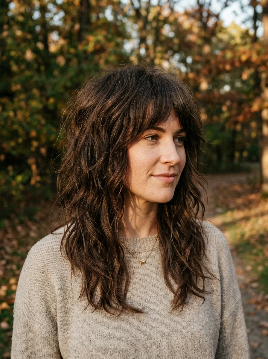 Textured Shag for Thick Hair