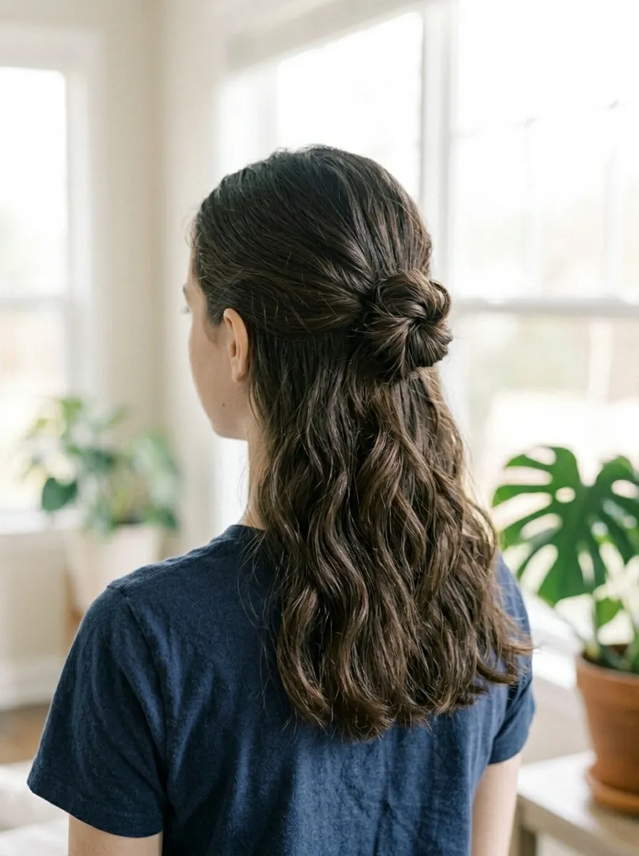 Knotted Half-Up Style