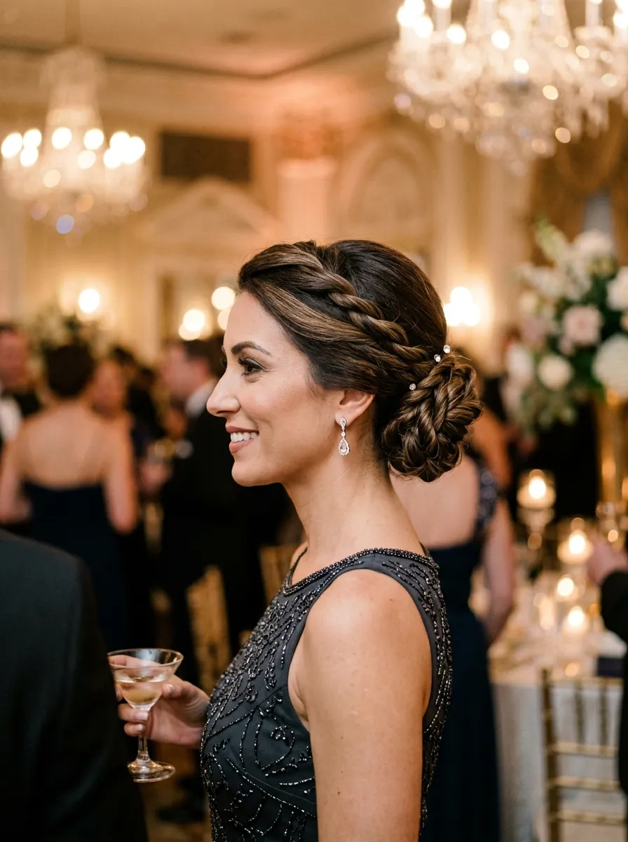 Rope Braid Updo For Formal Events