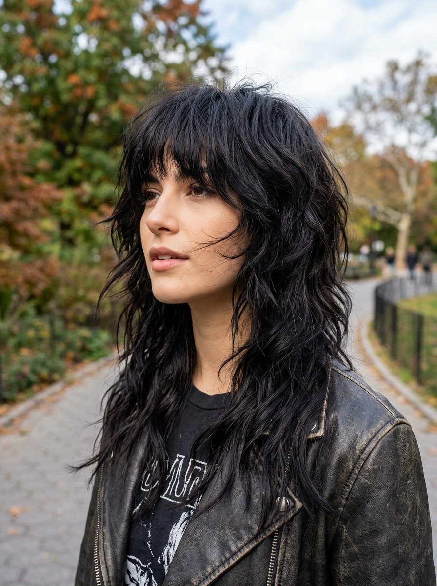 Wolf Cut With Heavy Fringe
