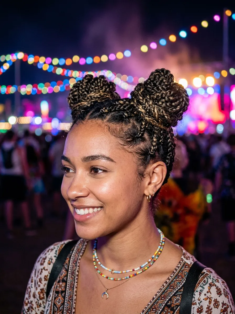 Twisted Space Buns