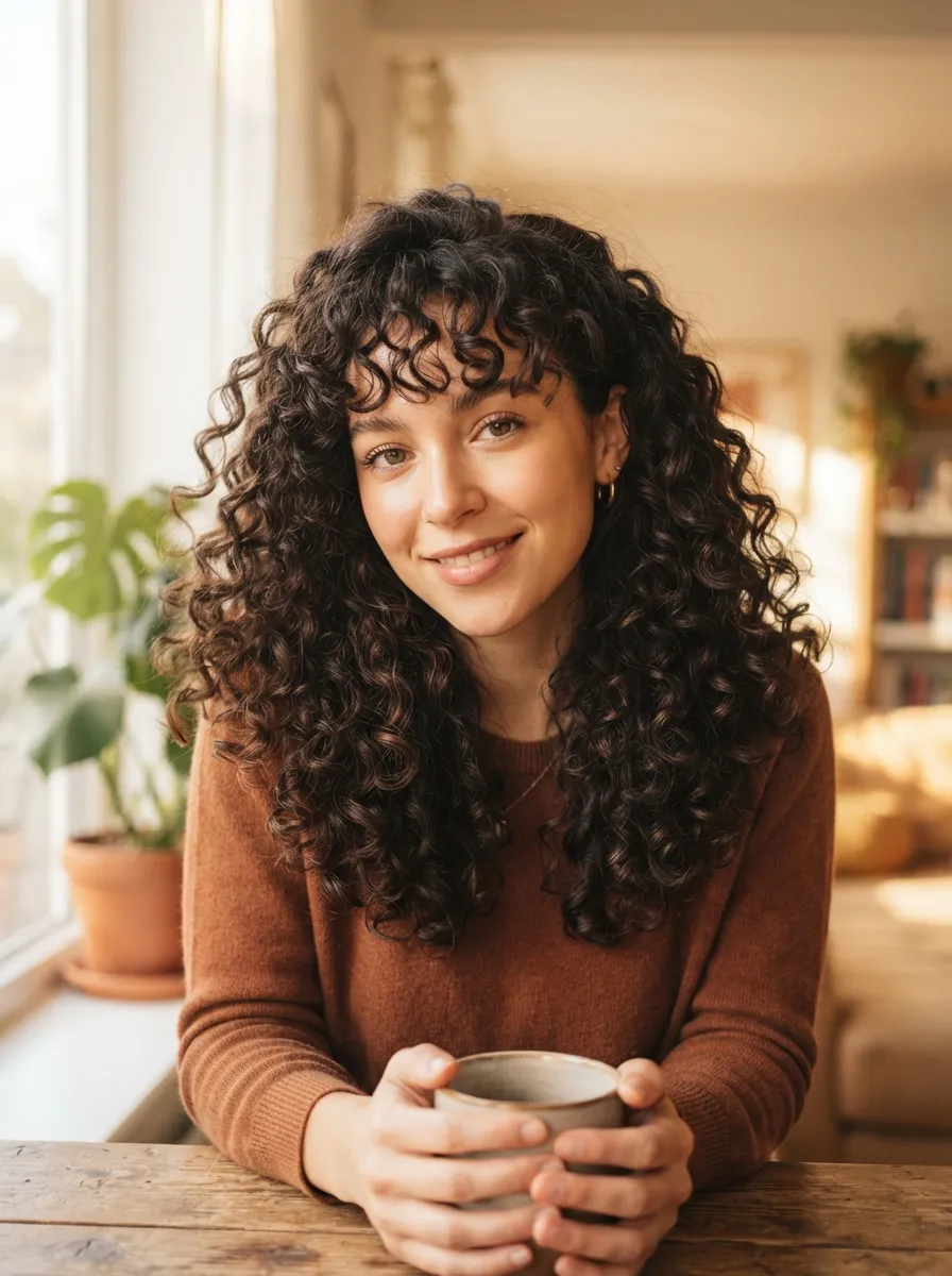 Wispy Bangs for Curly Hair