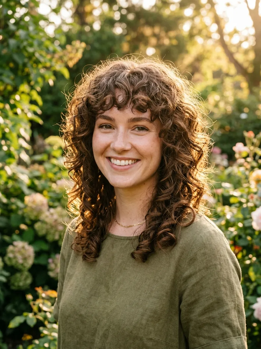 Curly Wolf Cut with Rounded Layers