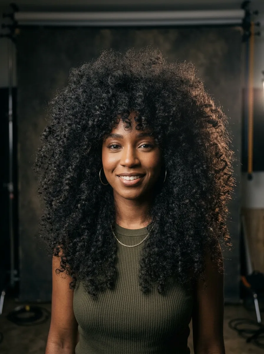 High Volume Curly Wolf Cut