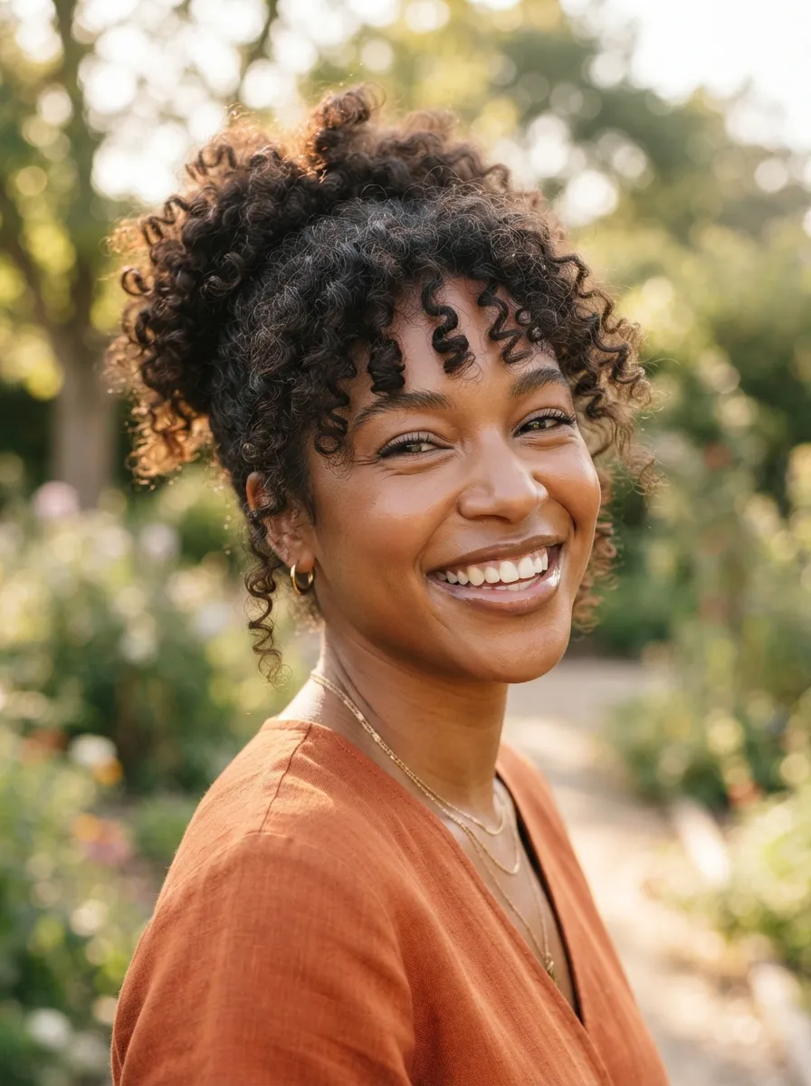 Curly Updo With Face Framing Pieces
