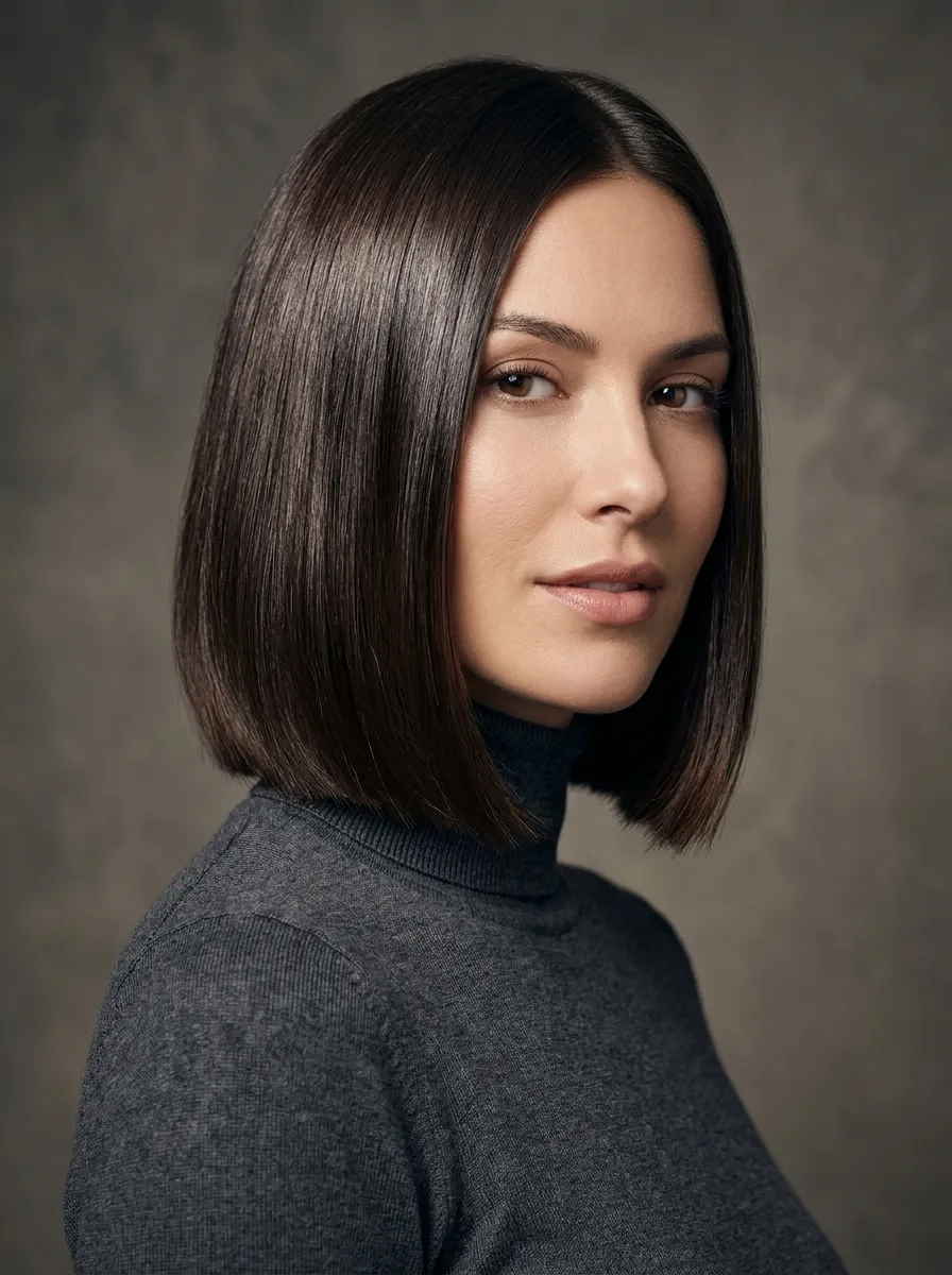 Sleek Bob with Dramatic Shine