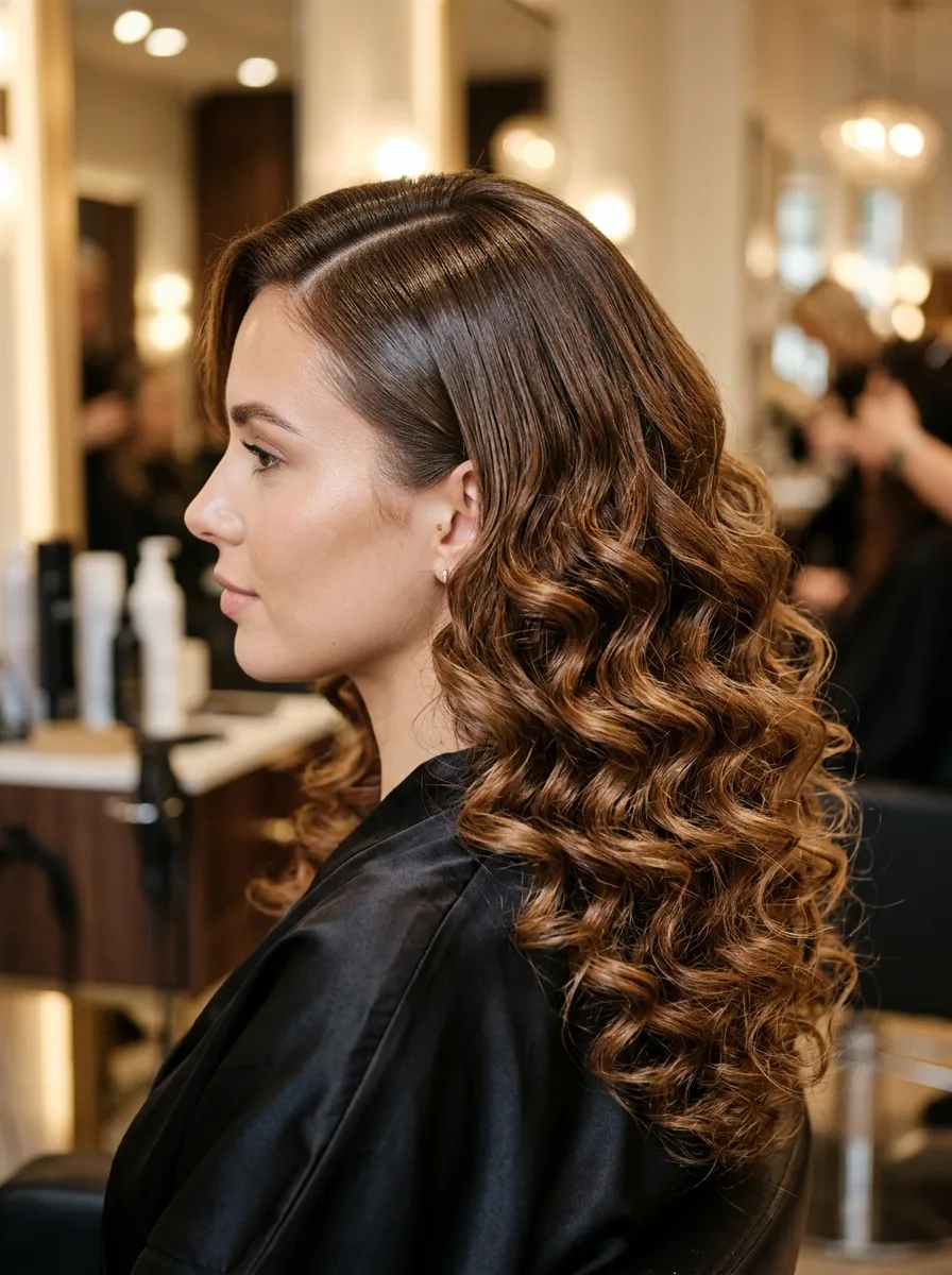 Sleek Roots With Cascading Curls