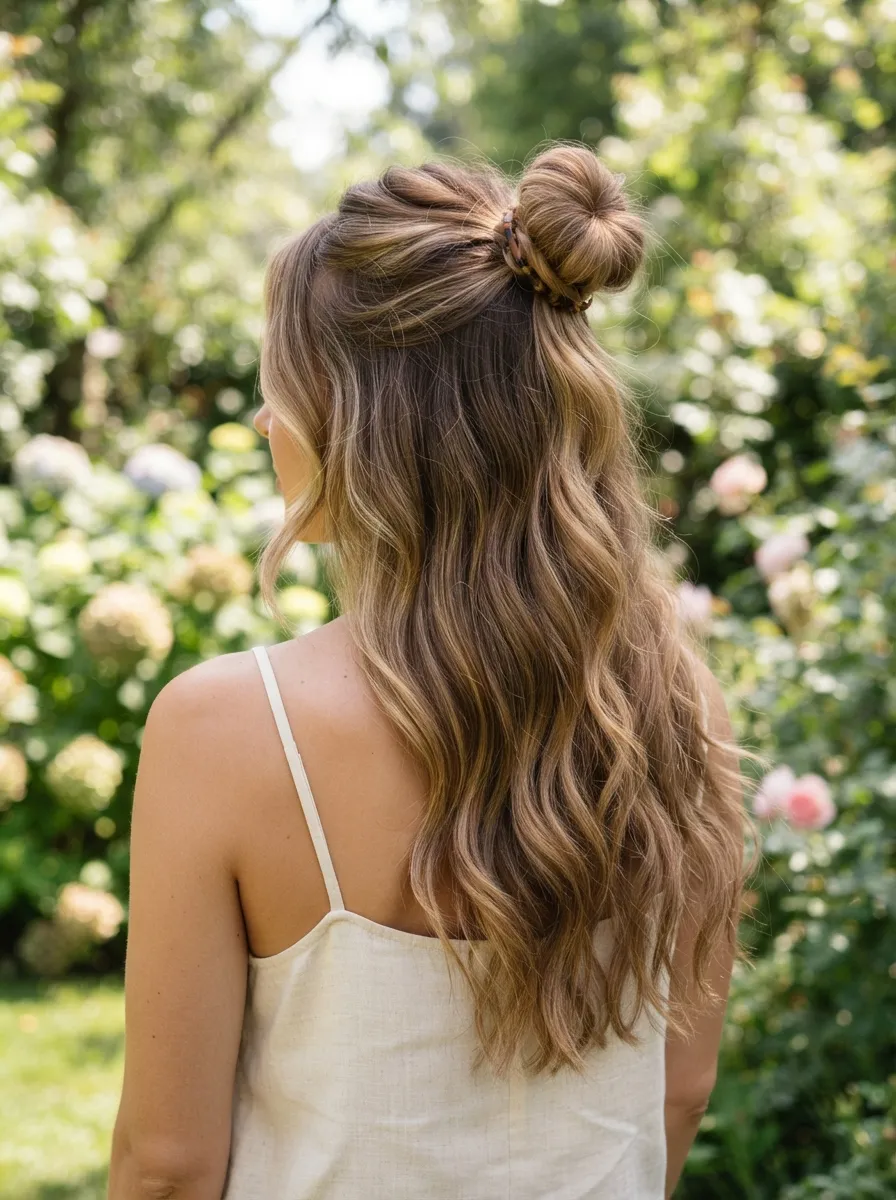 Butterfly Cut with Half Up Style