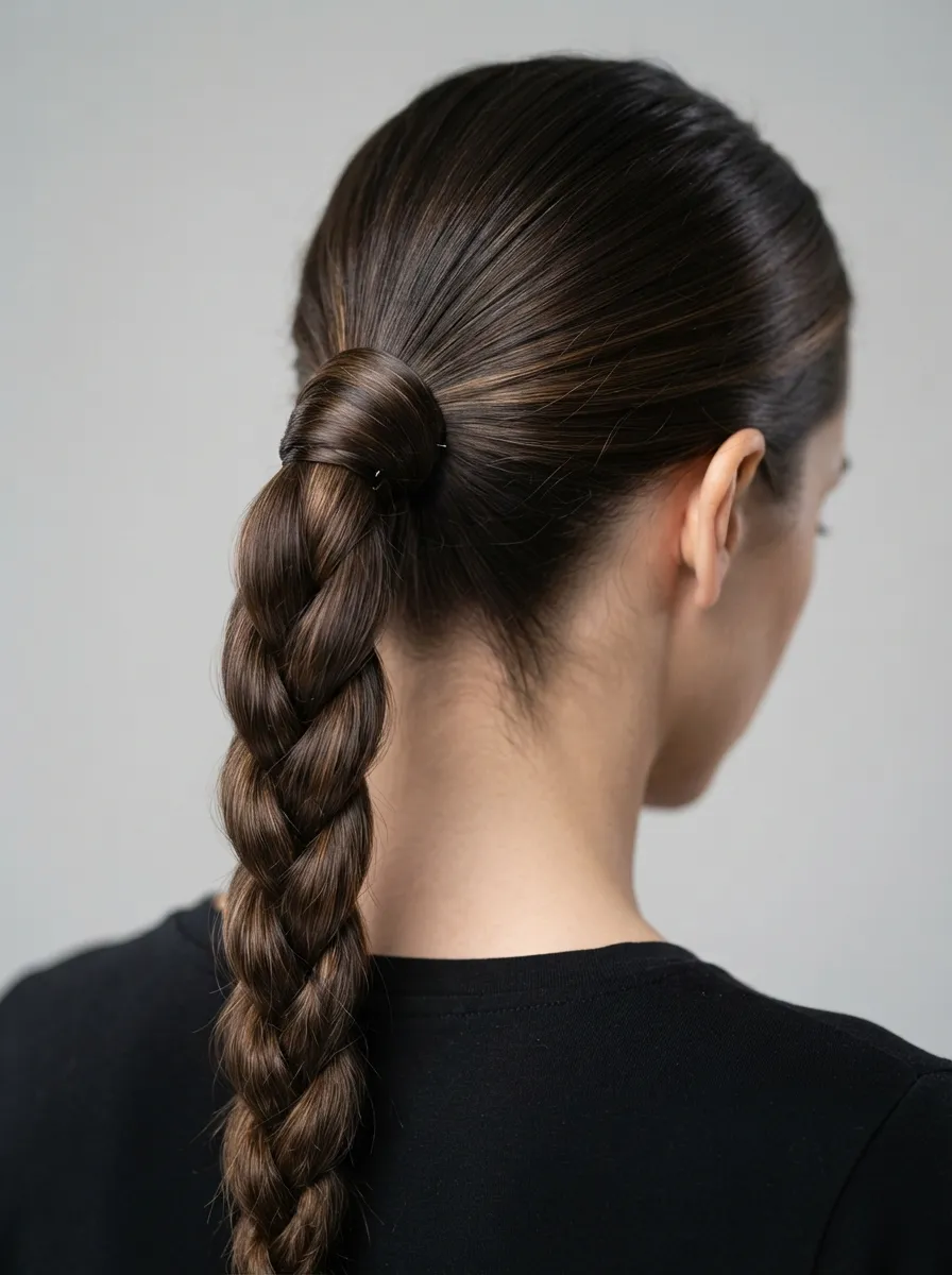 Rope Braid Ponytail With Wrap