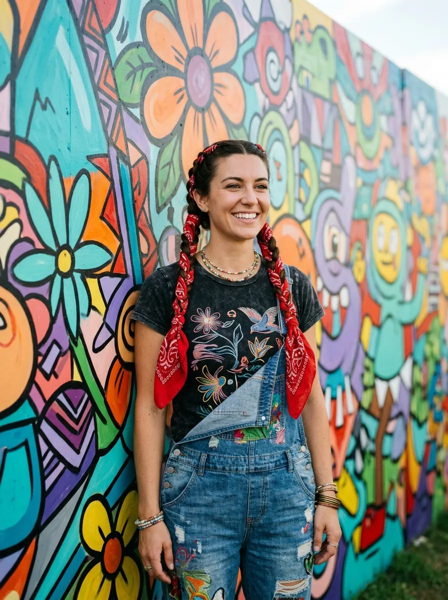 Braided Bandana Look