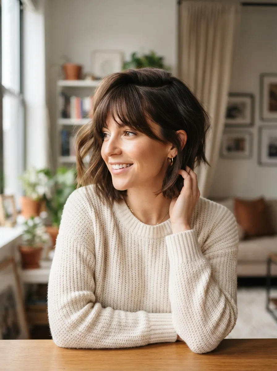 Wispy Bangs with a Side Part