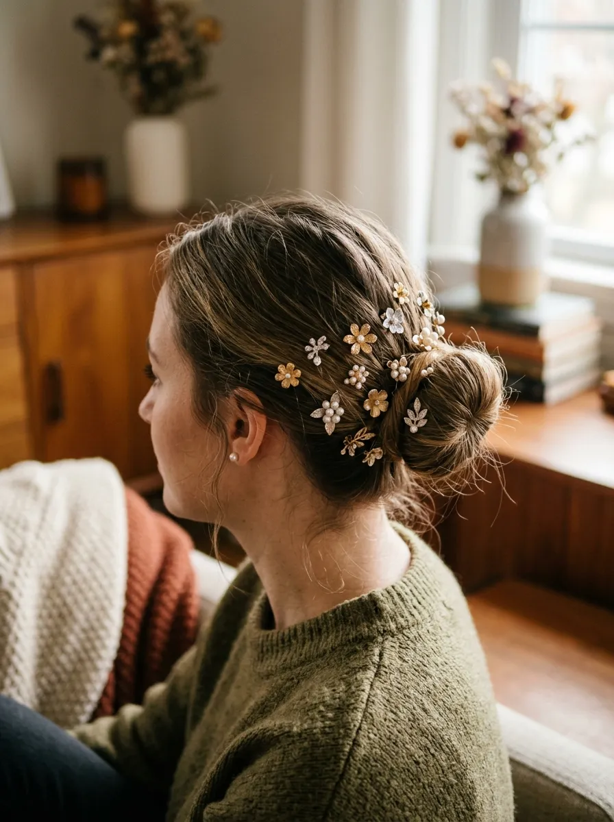 Bun with Hair Accessories