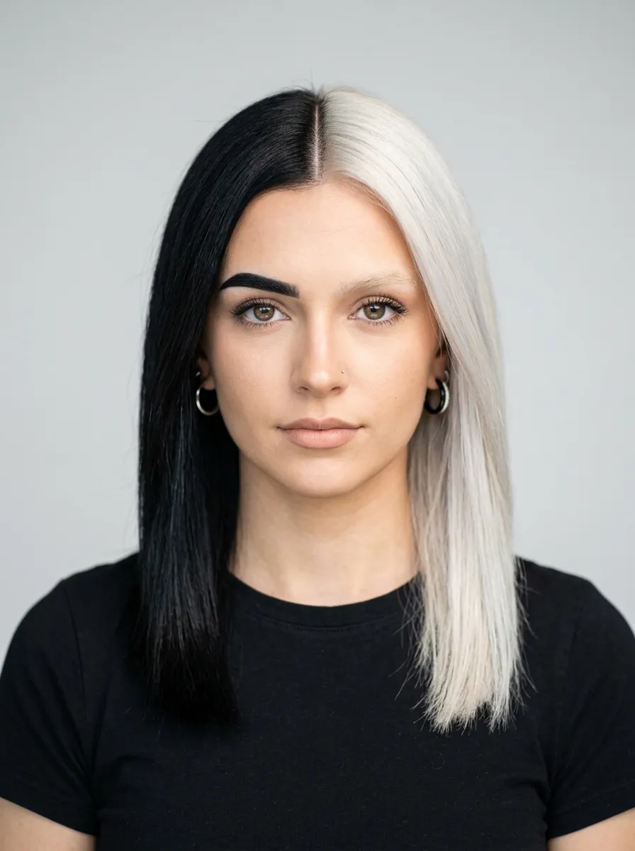 Two-Tone Split Dye Rocker Hair