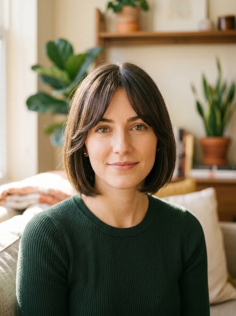 The Bob with Curtain Bangs