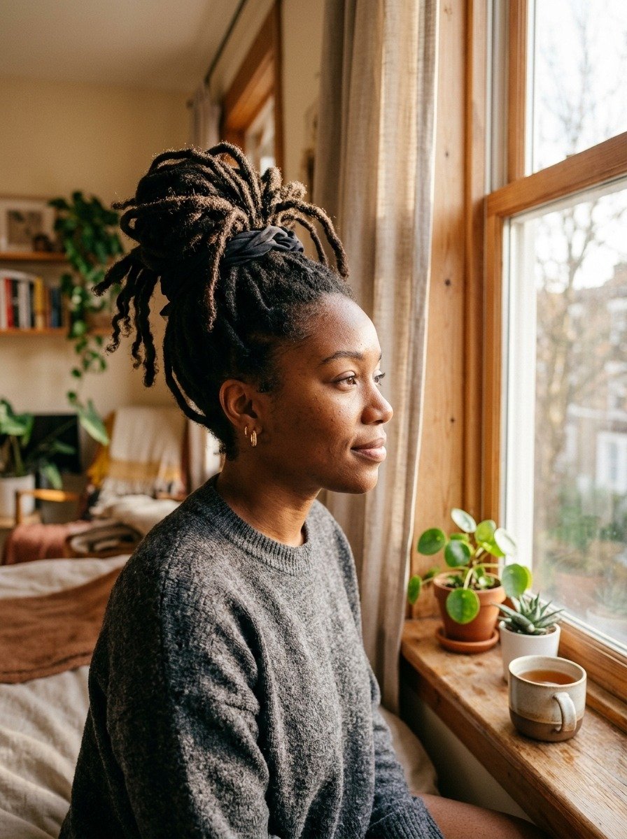 Loc Pineapple Updo