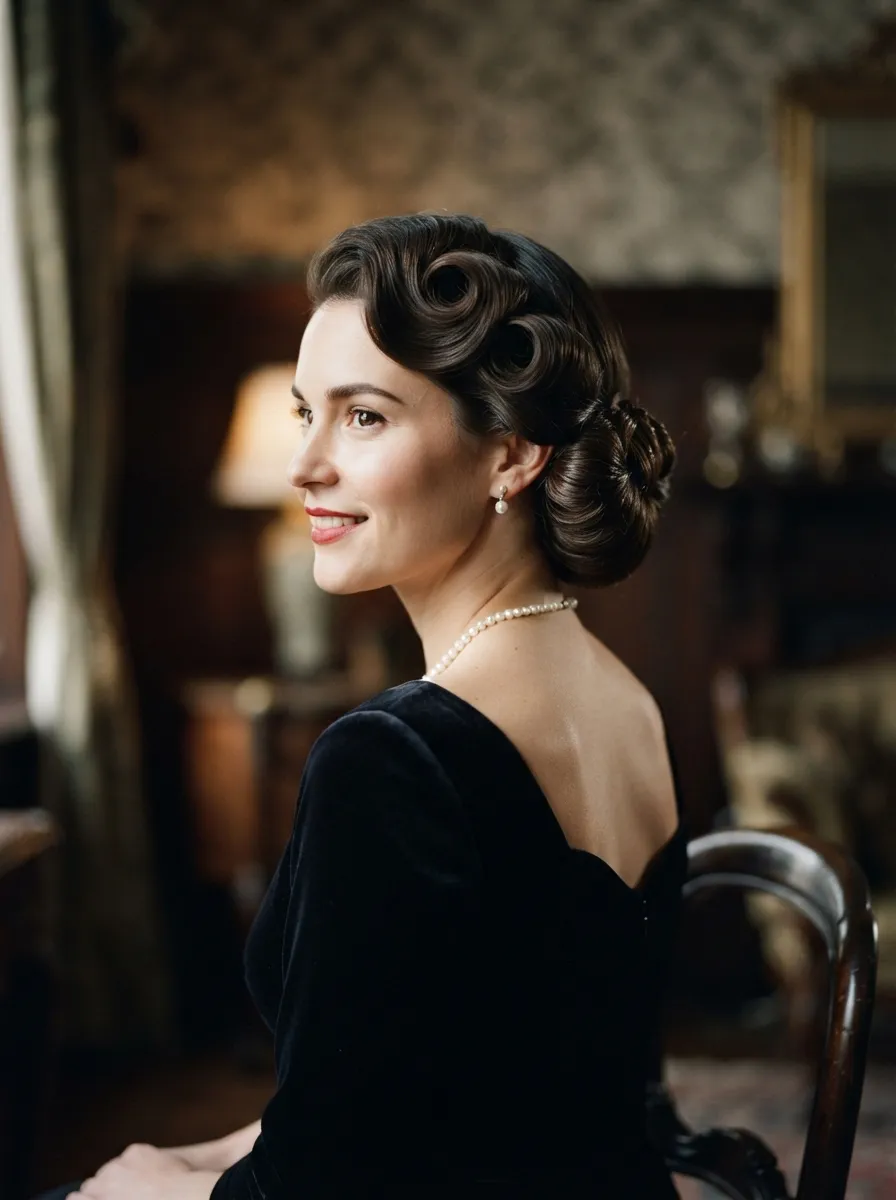 Vintage Pin Curl Updo