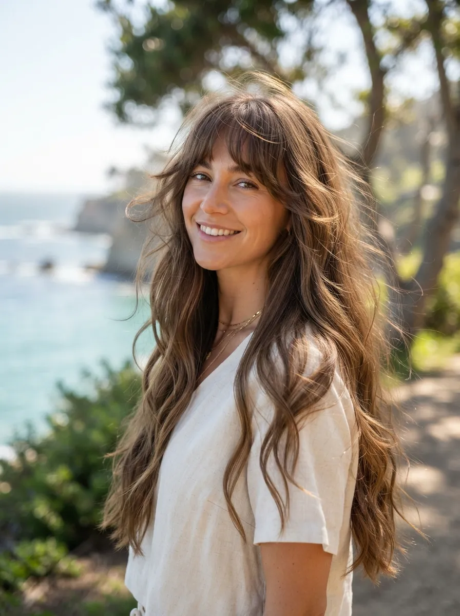 Wispy Bangs for Long Hair
