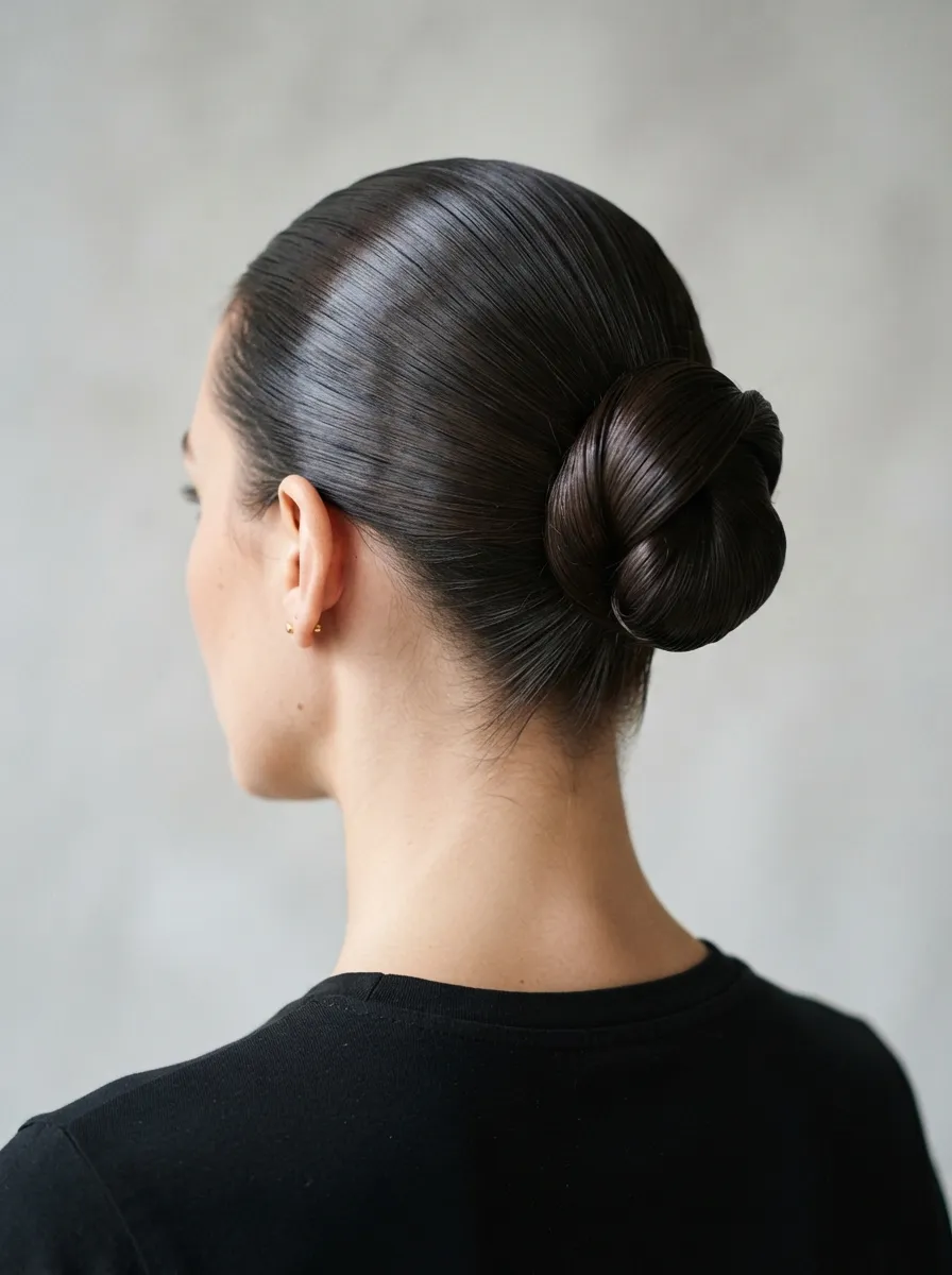 Sleek Ponytail Into a Loop Bun