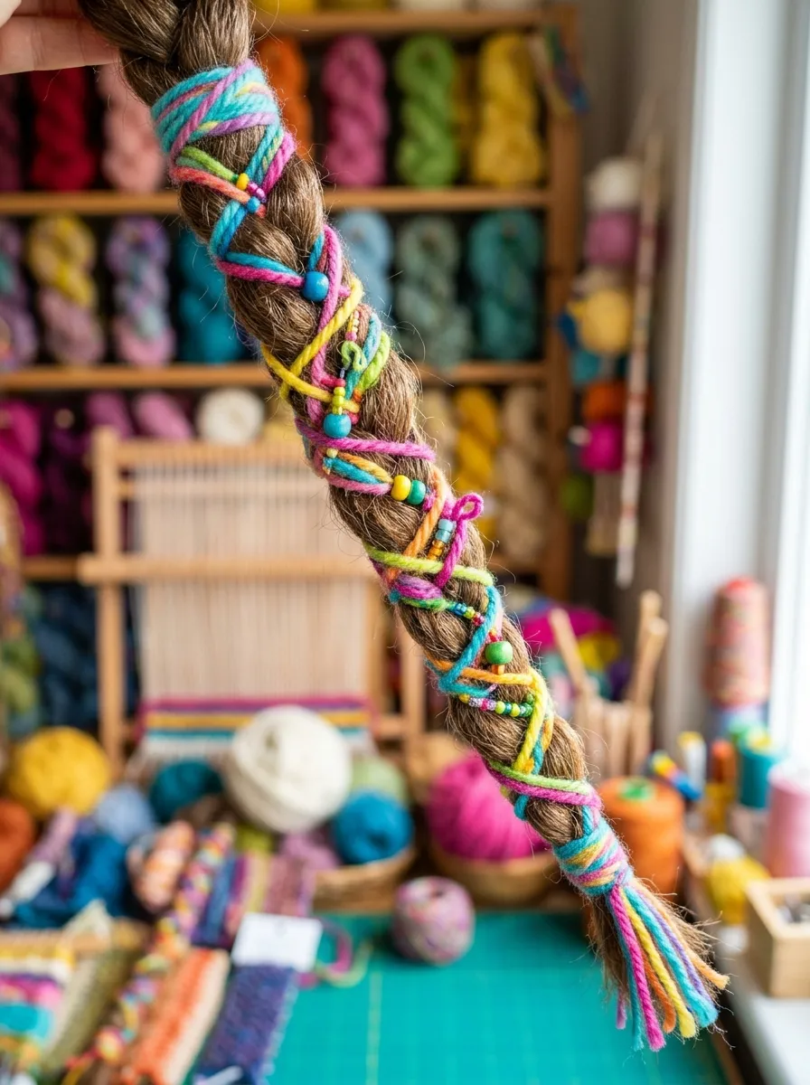 Colorful Yarn Wrapped Braid
