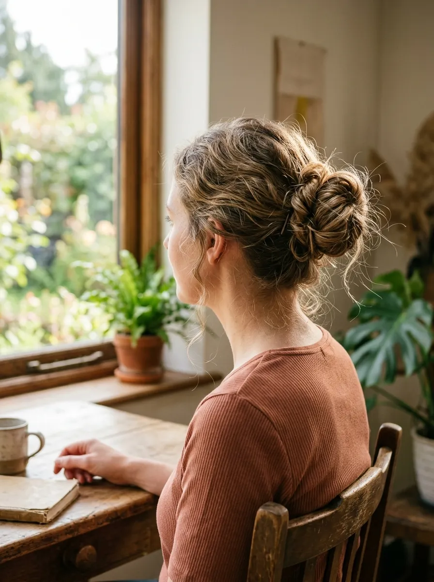 Messy Bun for Instant Polish