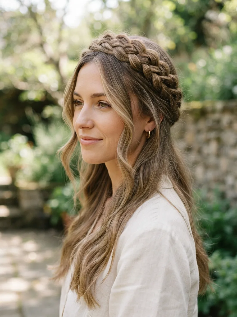 Butterfly Cut with Braided Crown