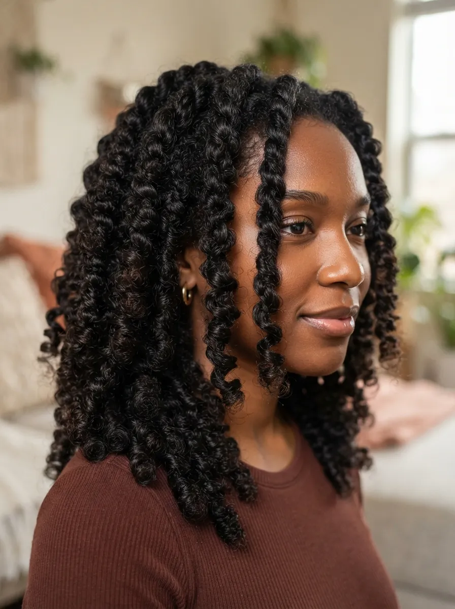 Rope Braid Twist Out For Textured Hair