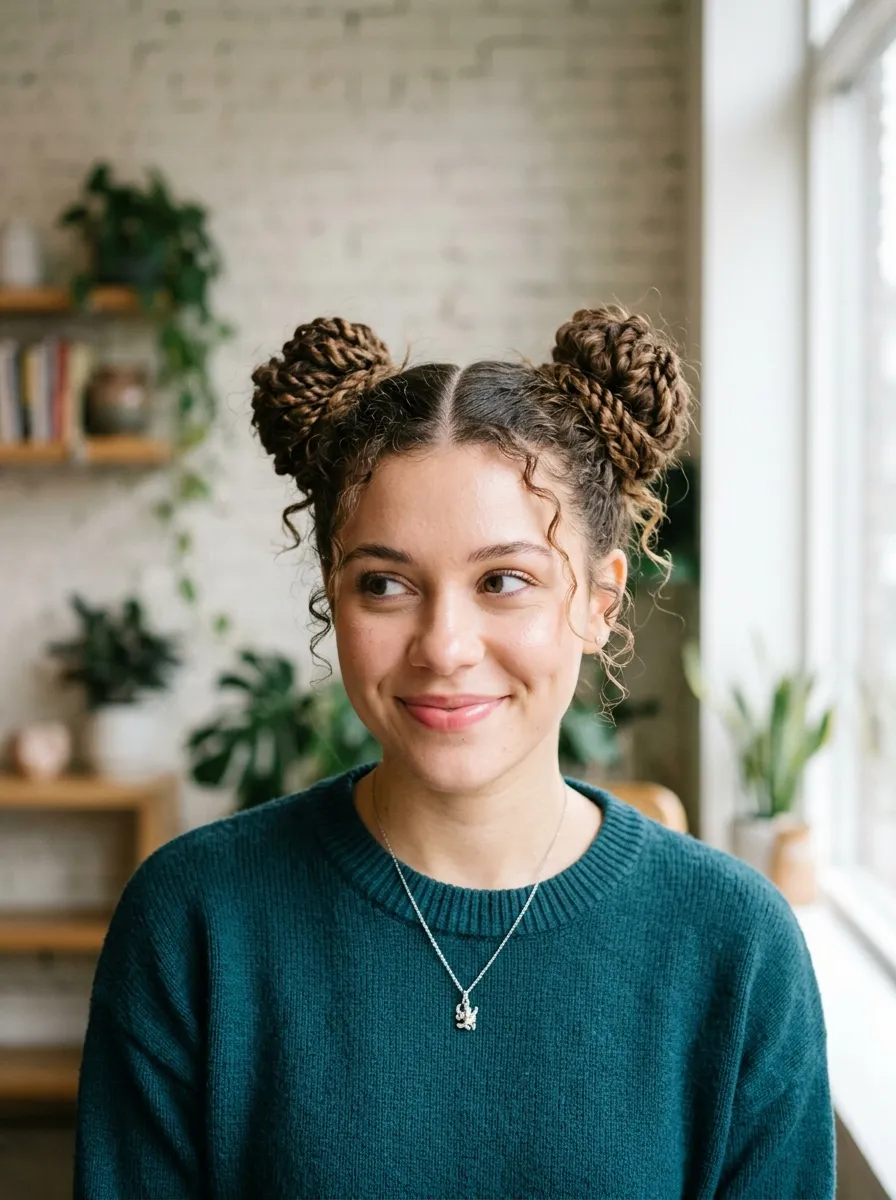 Twisted Space Buns