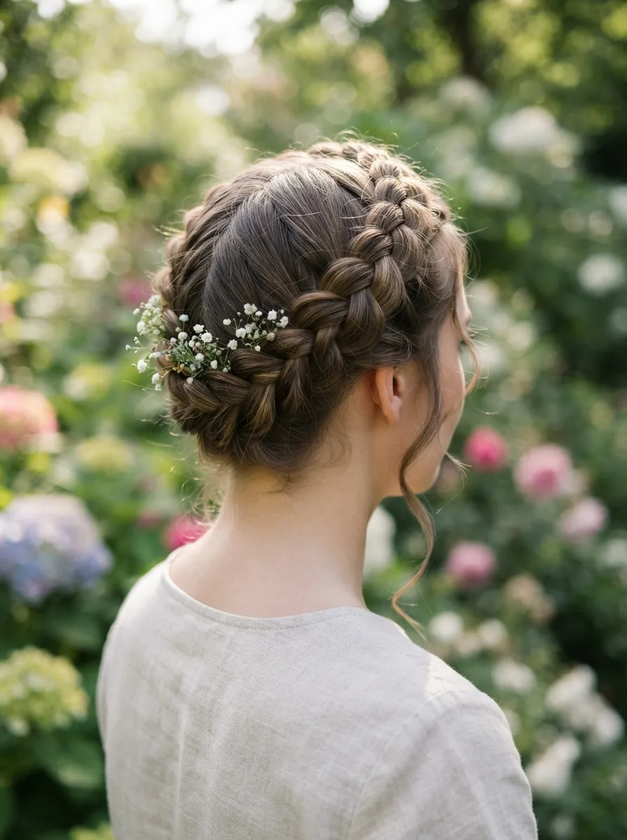 Braided Halo Updo